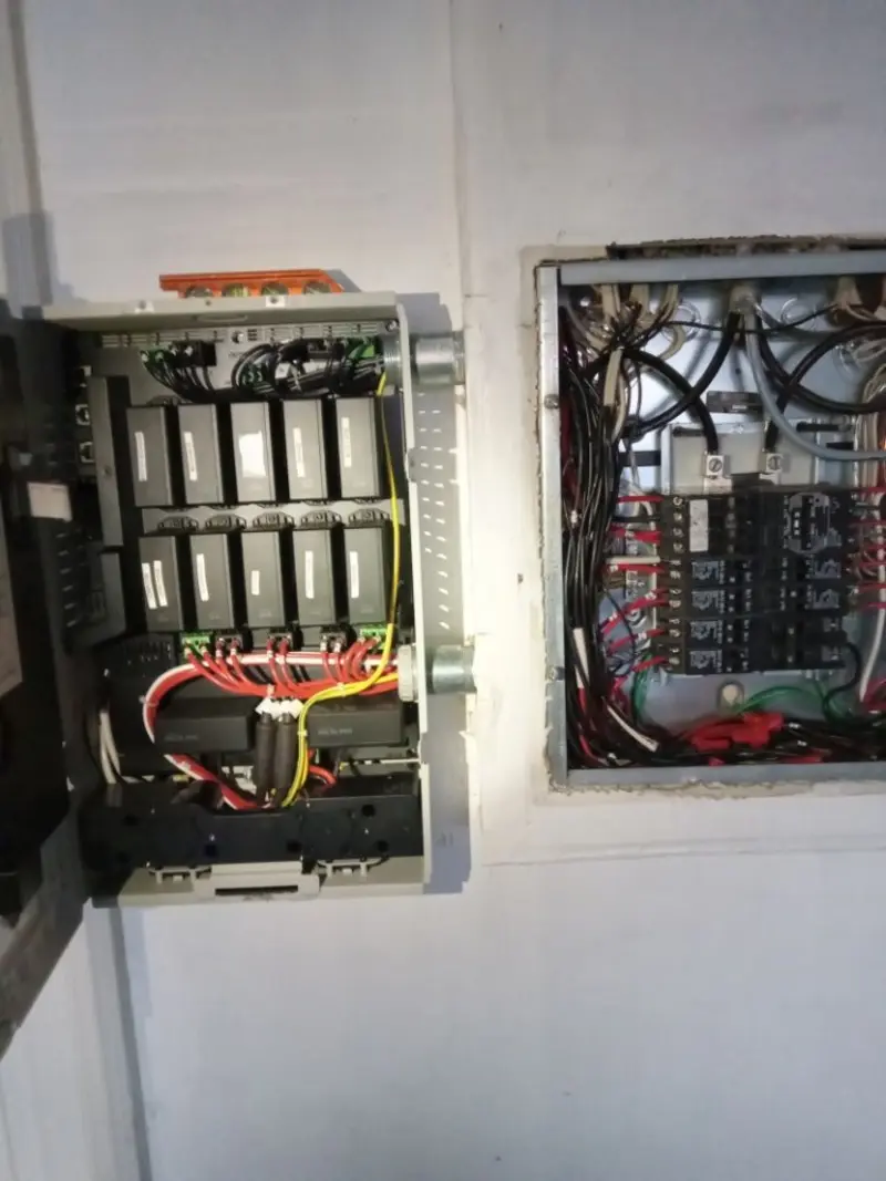 Electrical panel upgrade completed for Security Camera Wiring in Gretna